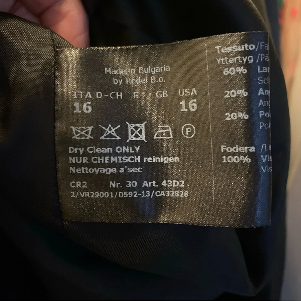 Cinzia Rocca Women’s Black Wool Angora Collared Walking Dress Coat Size 16 US - Picture 9 of 16